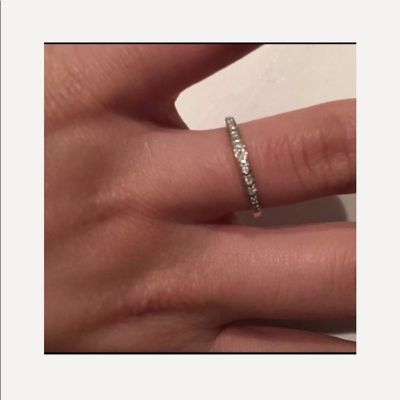 $437 Natural Diamond 10K Gold Eternity Band - Picture 7 of 8